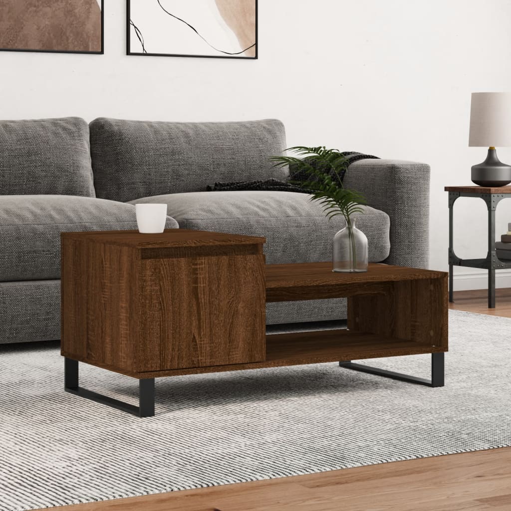 Table basse Chêne marron 100x50x45 cm Bois d'ingénierie - XIOS
