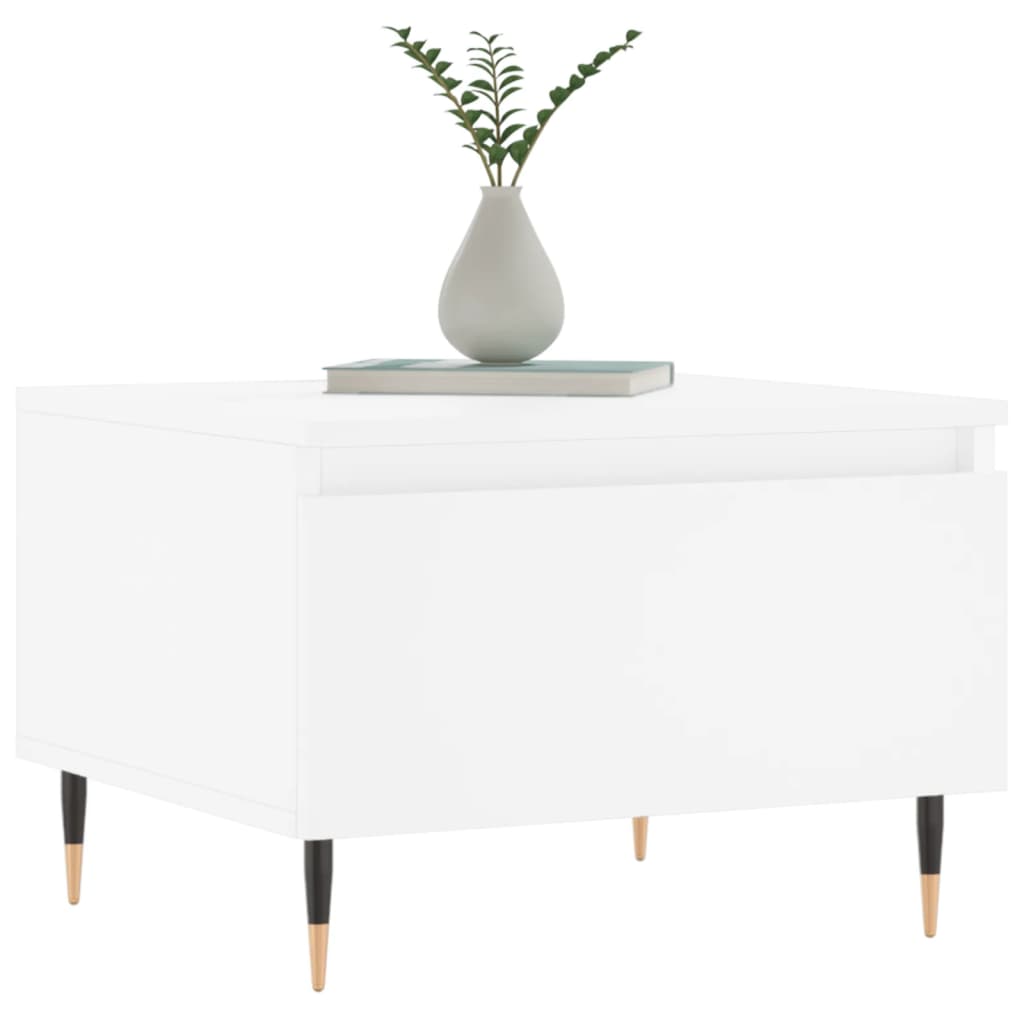 Table basse blanc 50x46x35 cm bois d'ingénierie - XIOS