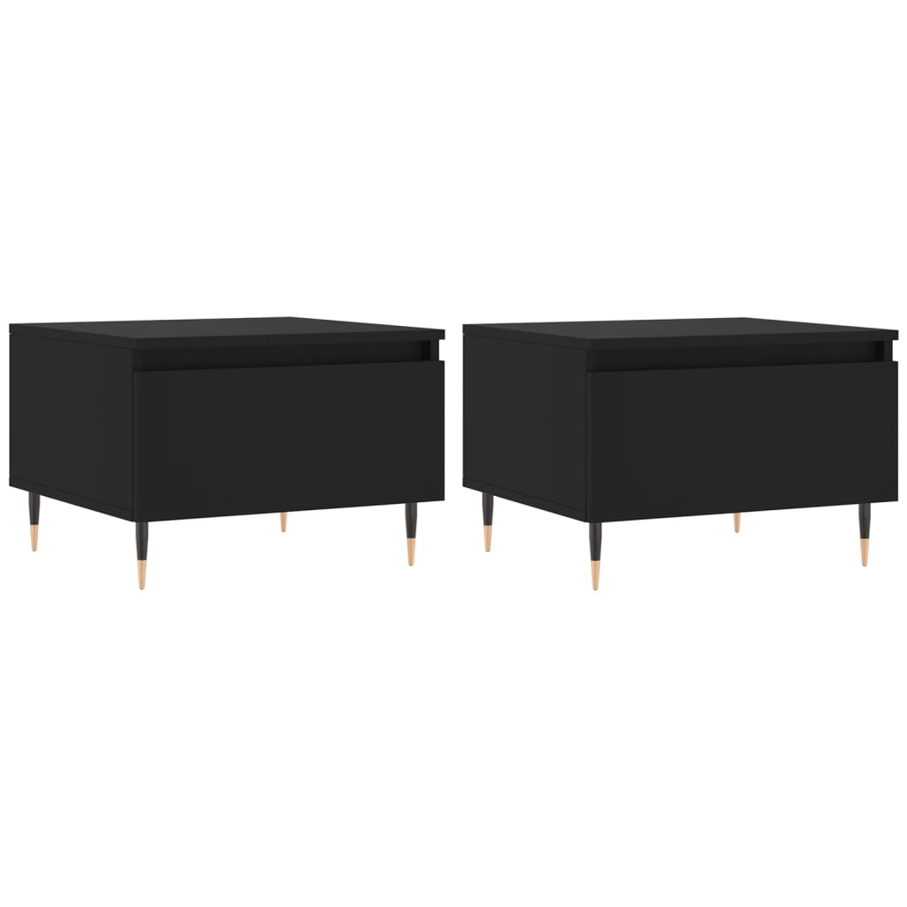 Tables basses 2 pcs noir 50x46x35 cm bois d'ingénierie - XIOS