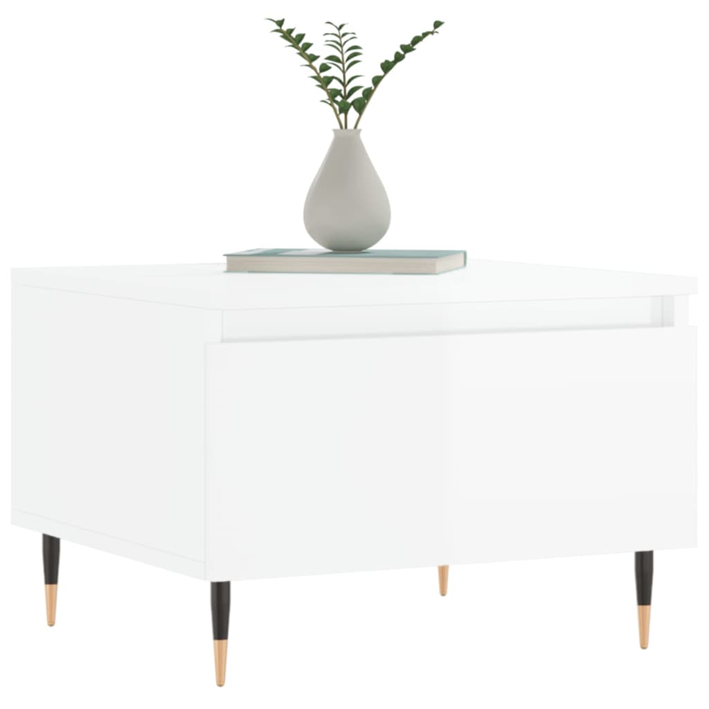 Tables basses 2 pcs blanc brillant 50x46x35cm bois d'ingénierie - XIOS