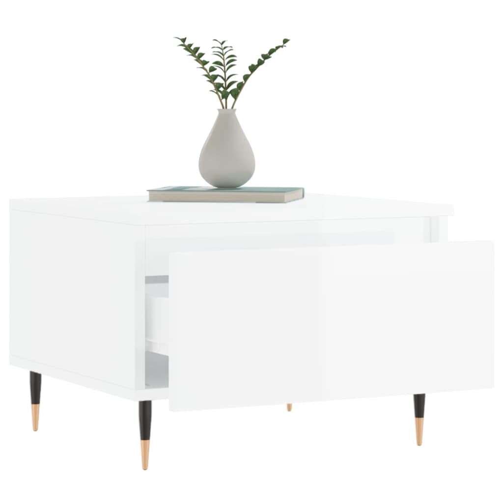 Tables basses 2 pcs blanc brillant 50x46x35cm bois d'ingénierie - XIOS
