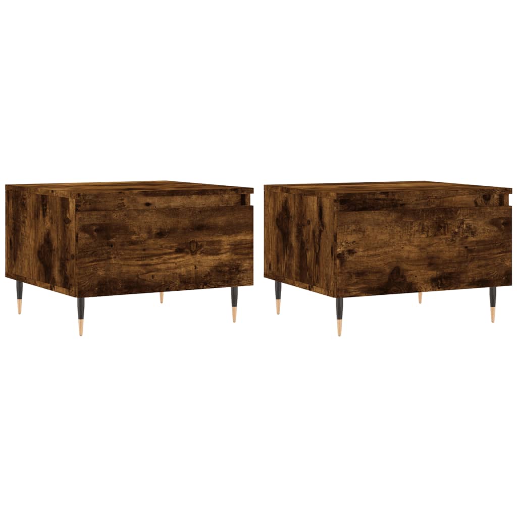 Tables basses 2 pcs chêne fumé 50x46x35 cm bois d'ingénierie - XIOS