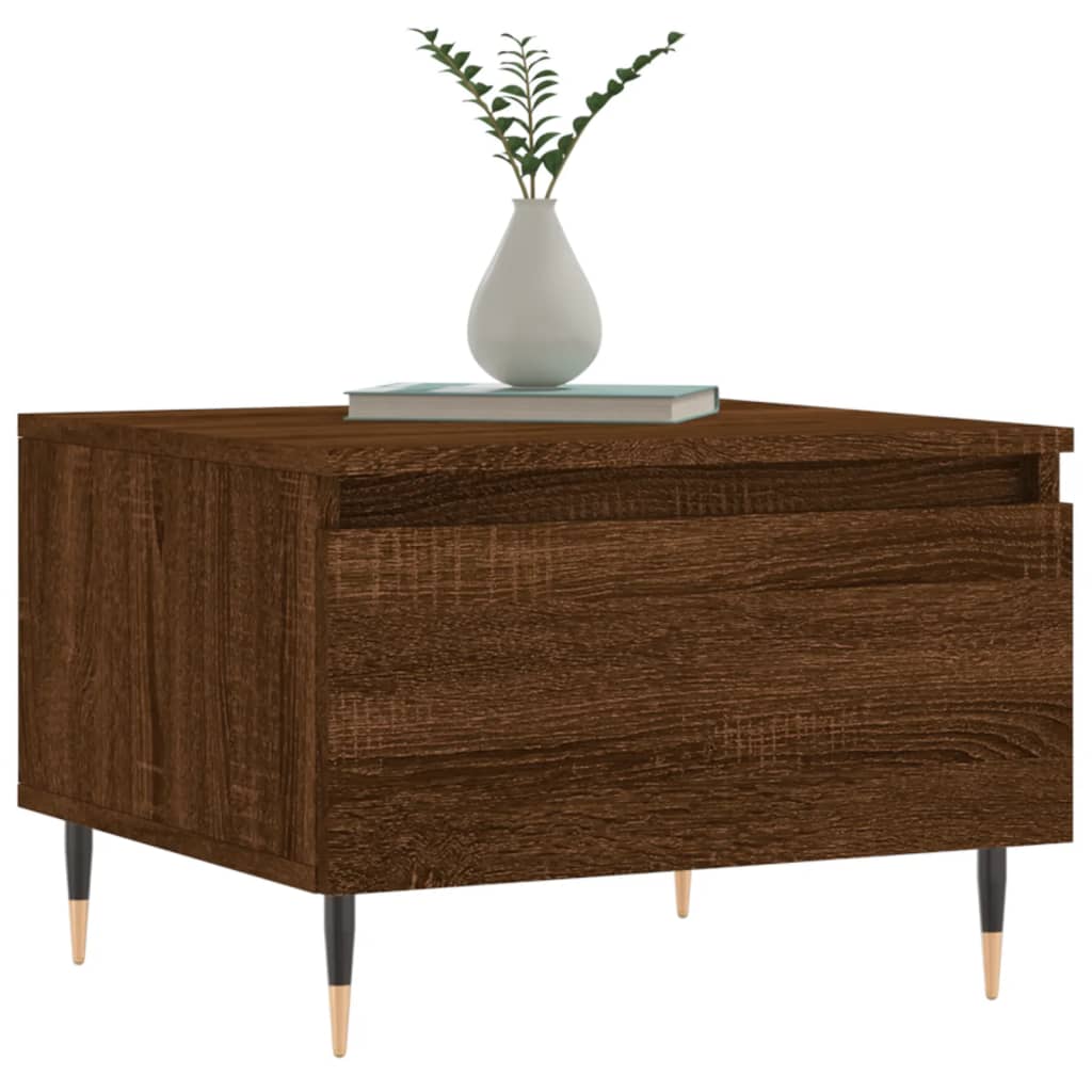 Table basse chêne marron 50x46x35 cm bois d'ingénierie - XIOS