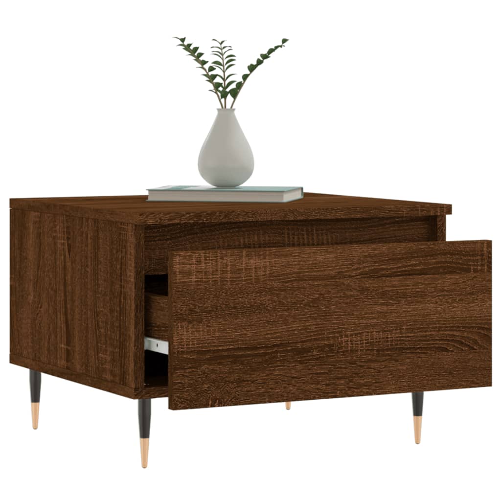 Table basse chêne marron 50x46x35 cm bois d'ingénierie - XIOS