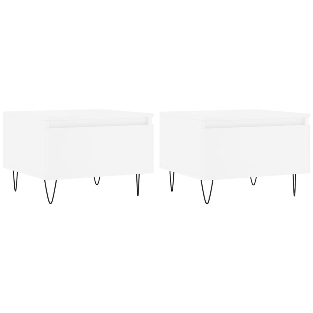 Tables basses 2 pcs blanc 50x46x35 cm bois d'ingénierie - XIOS