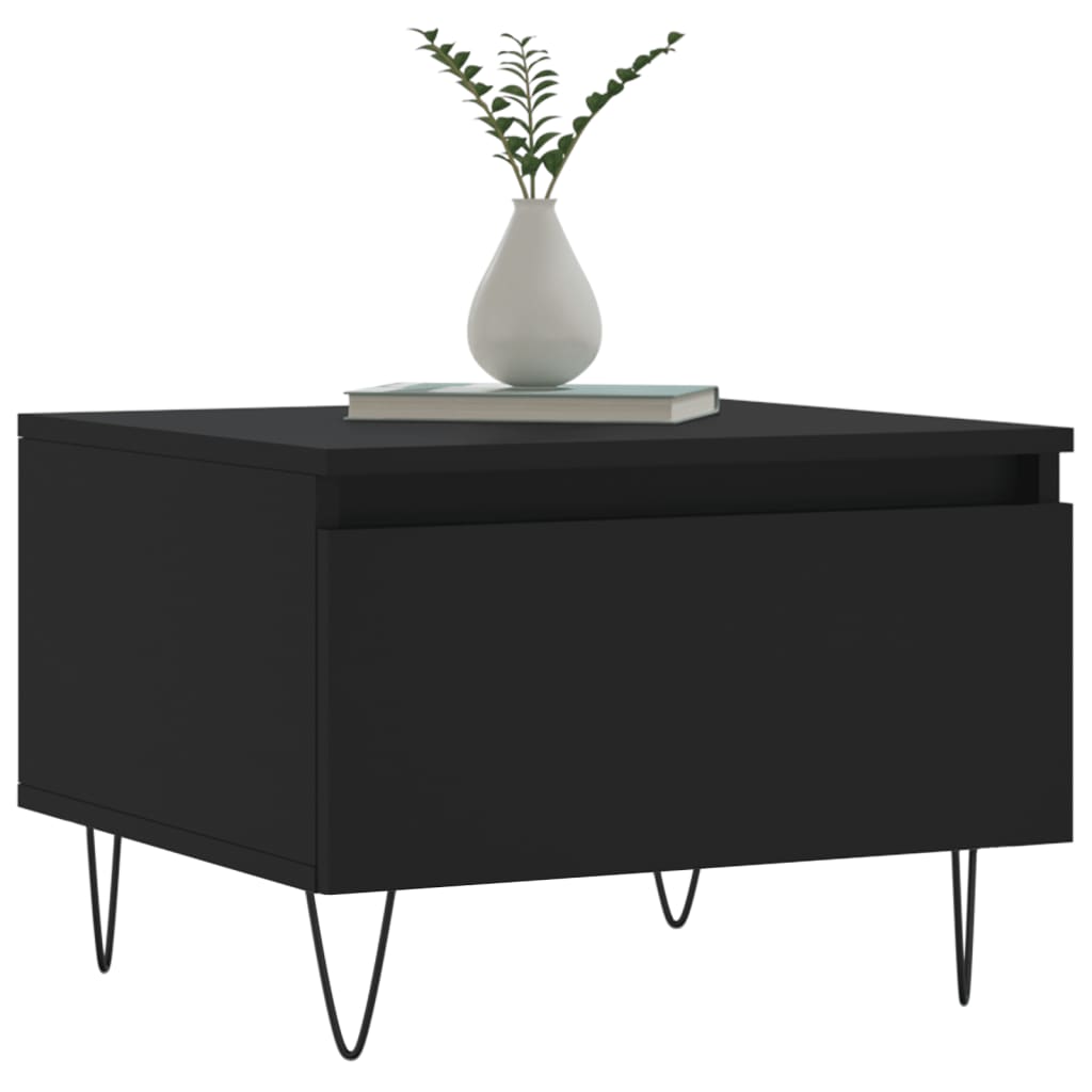 Tables basses 2 pcs noir 50x46x35 cm bois d'ingénierie - XIOS