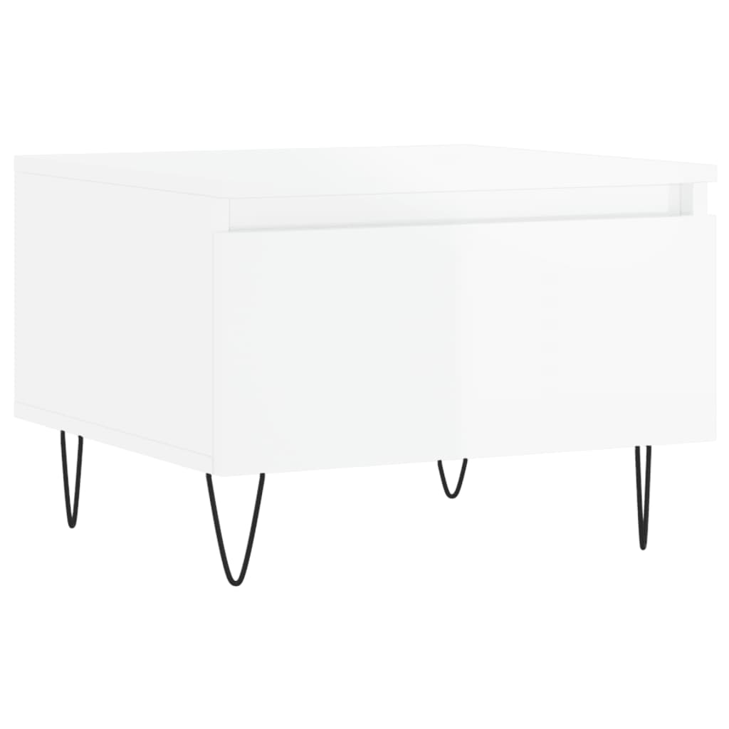 Tables basses 2 pcs blanc brillant 50x46x35cm bois d'ingénierie - XIOS