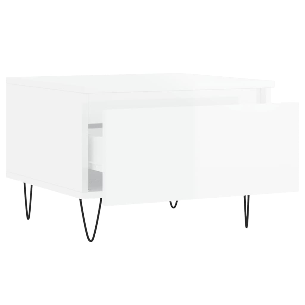 Tables basses 2 pcs blanc brillant 50x46x35cm bois d'ingénierie - XIOS