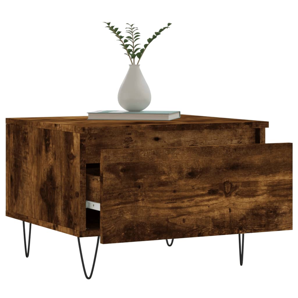 Tables basses 2 pcs chêne fumé 50x46x35 cm bois d'ingénierie - XIOS