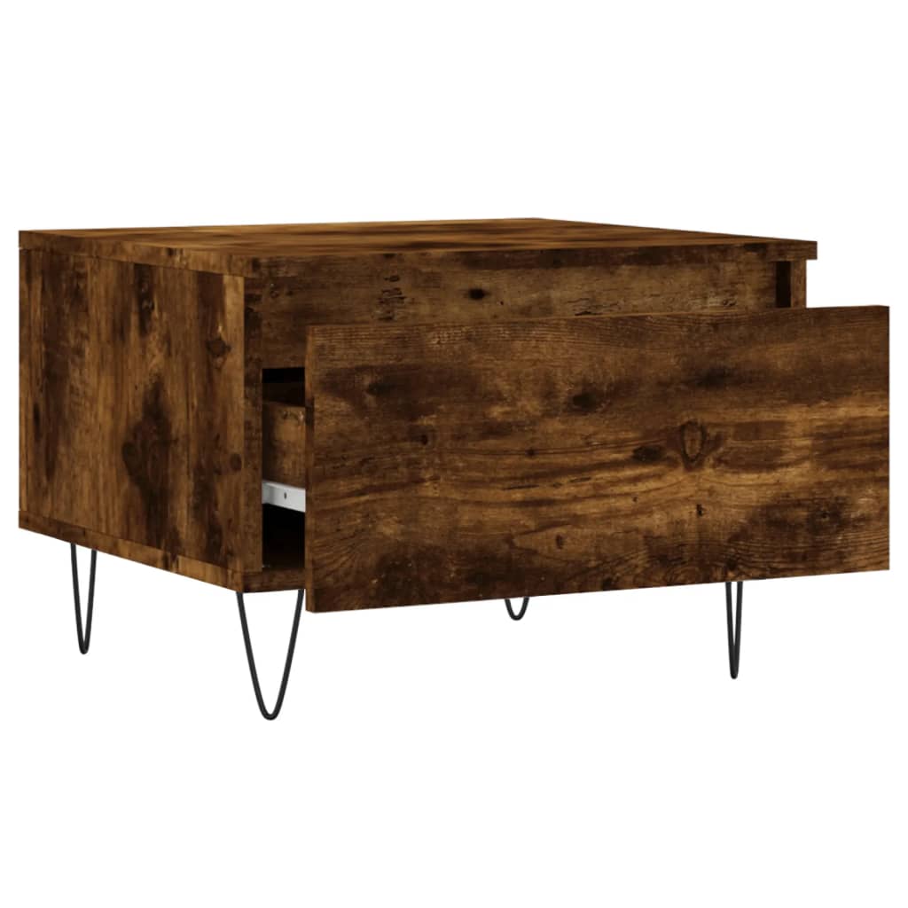Tables basses 2 pcs chêne fumé 50x46x35 cm bois d'ingénierie - XIOS