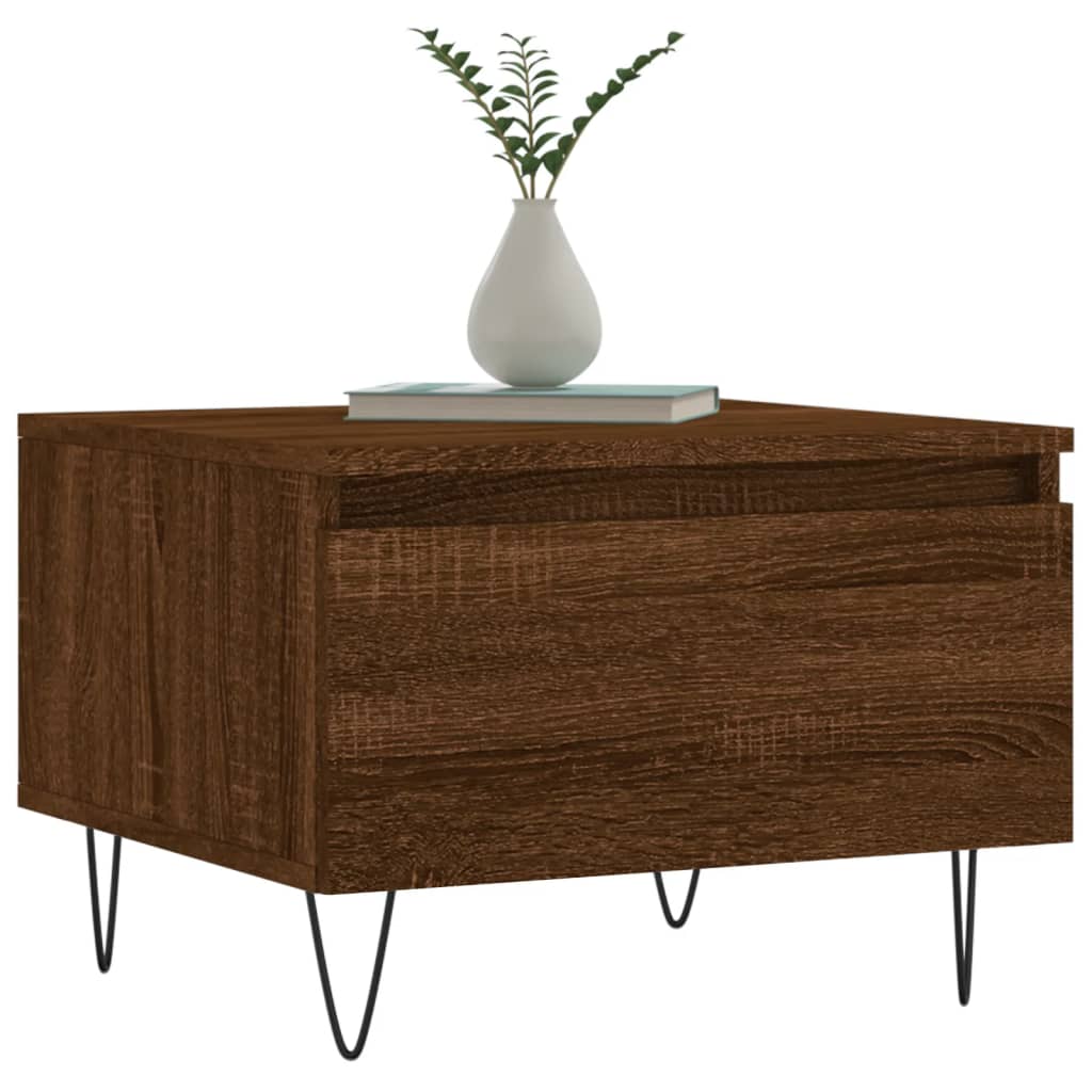Tables basses 2 pcs chêne marron 50x46x35 cm bois d'ingénierie - XIOS
