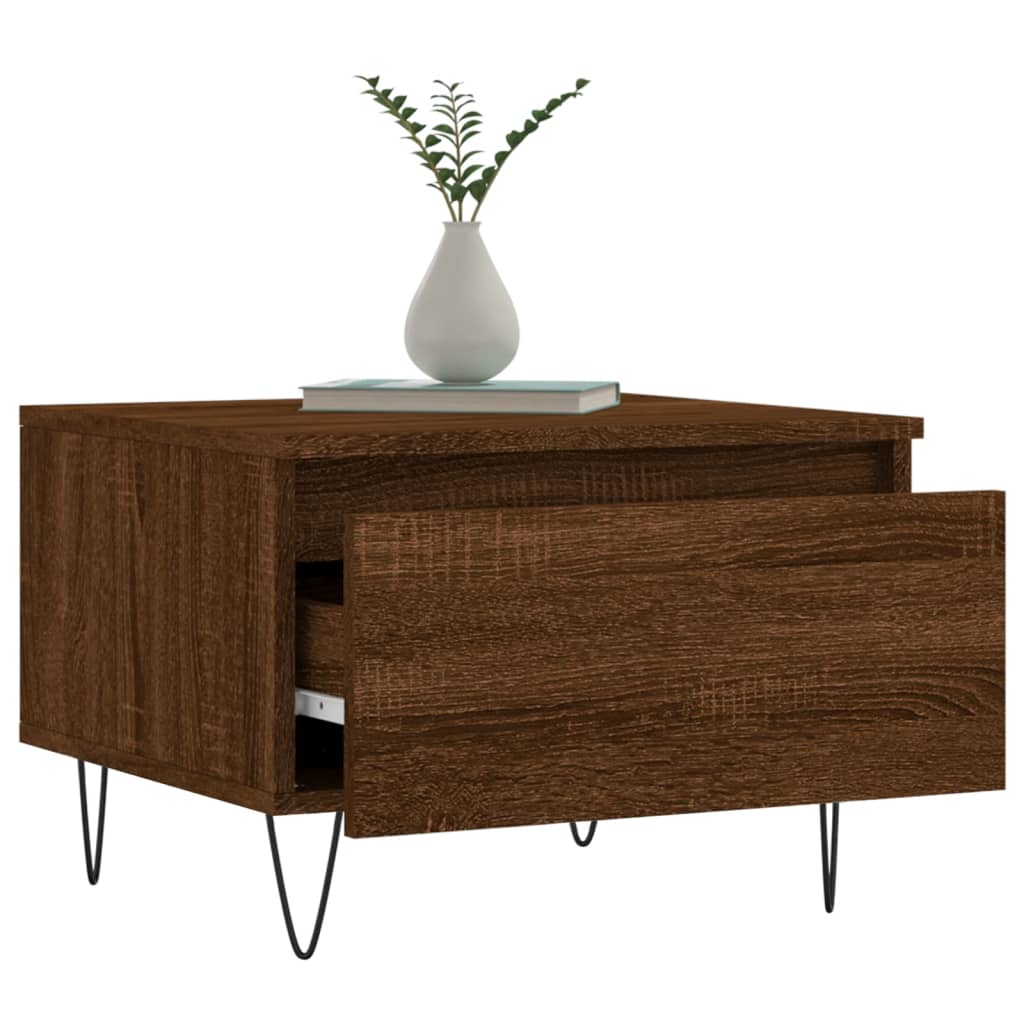 Tables basses 2 pcs chêne marron 50x46x35 cm bois d'ingénierie - XIOS