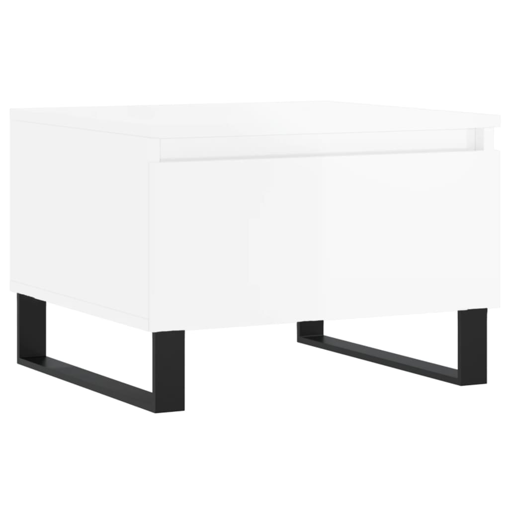Tables basses 2 pcs blanc brillant 50x46x35cm bois d'ingénierie - XIOS