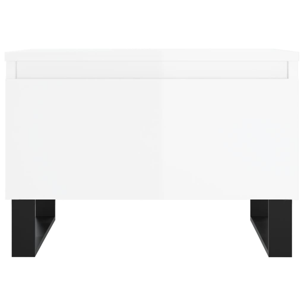 Tables basses 2 pcs blanc brillant 50x46x35cm bois d'ingénierie - XIOS