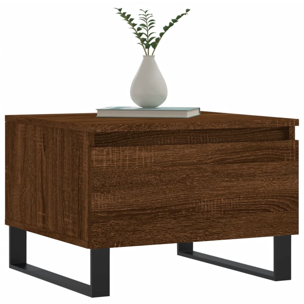 Table basse chêne marron 50x46x35 cm bois d'ingénierie - XIOS