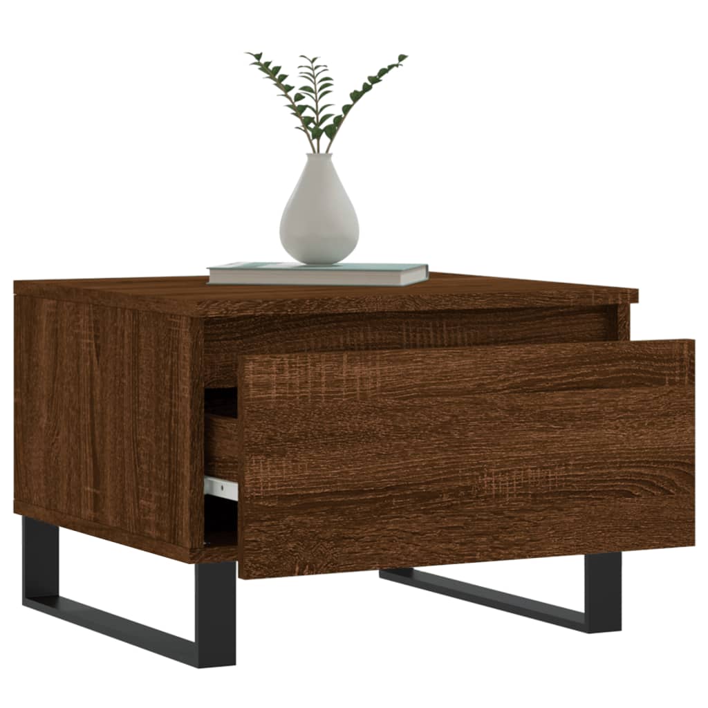 Table basse chêne marron 50x46x35 cm bois d'ingénierie - XIOS