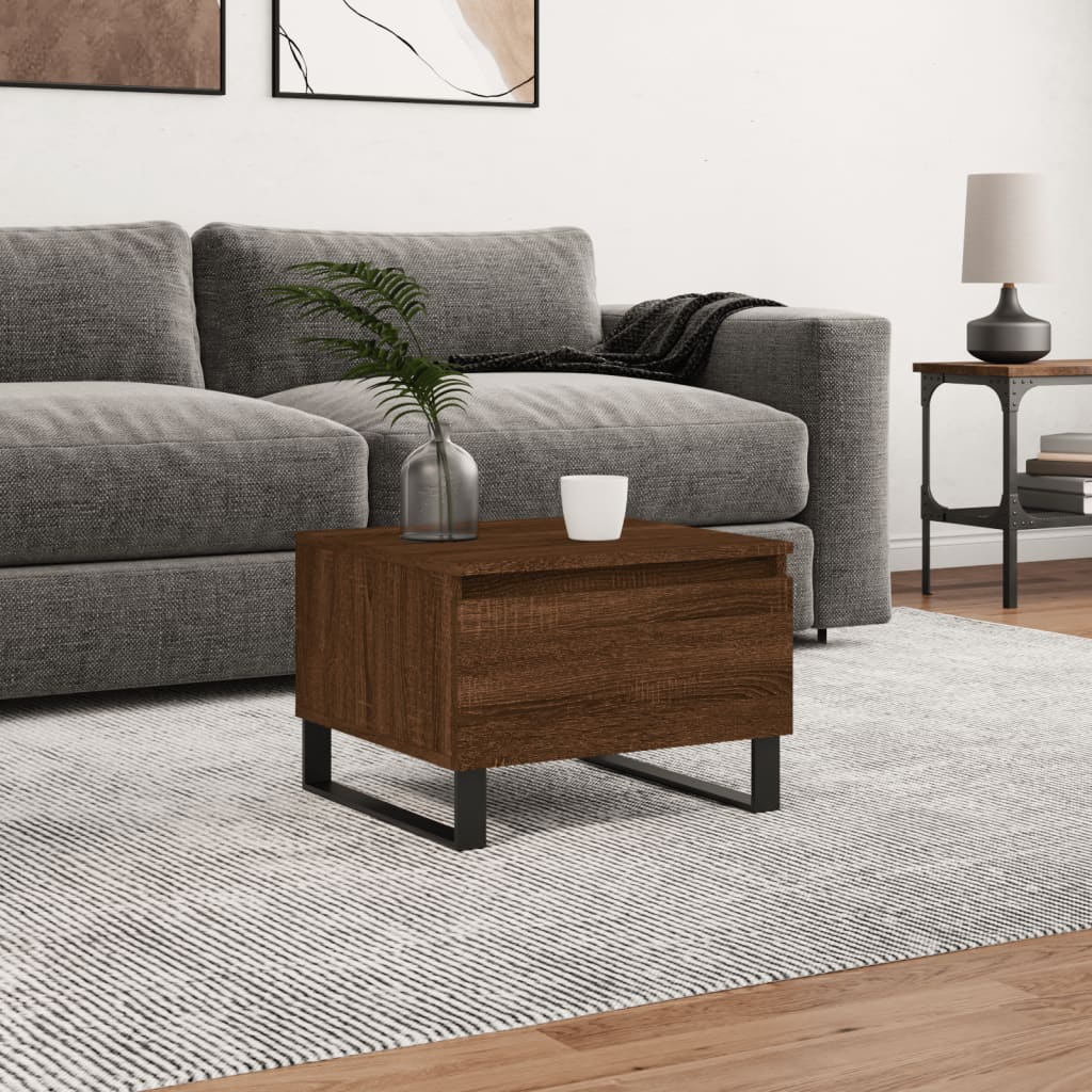 Table basse chêne marron 50x46x35 cm bois d'ingénierie - XIOS