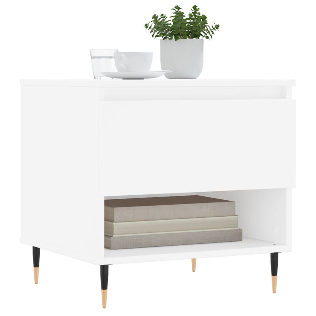 Table basse blanc 50x46x50 cm bois d’ingénierie - XIOS