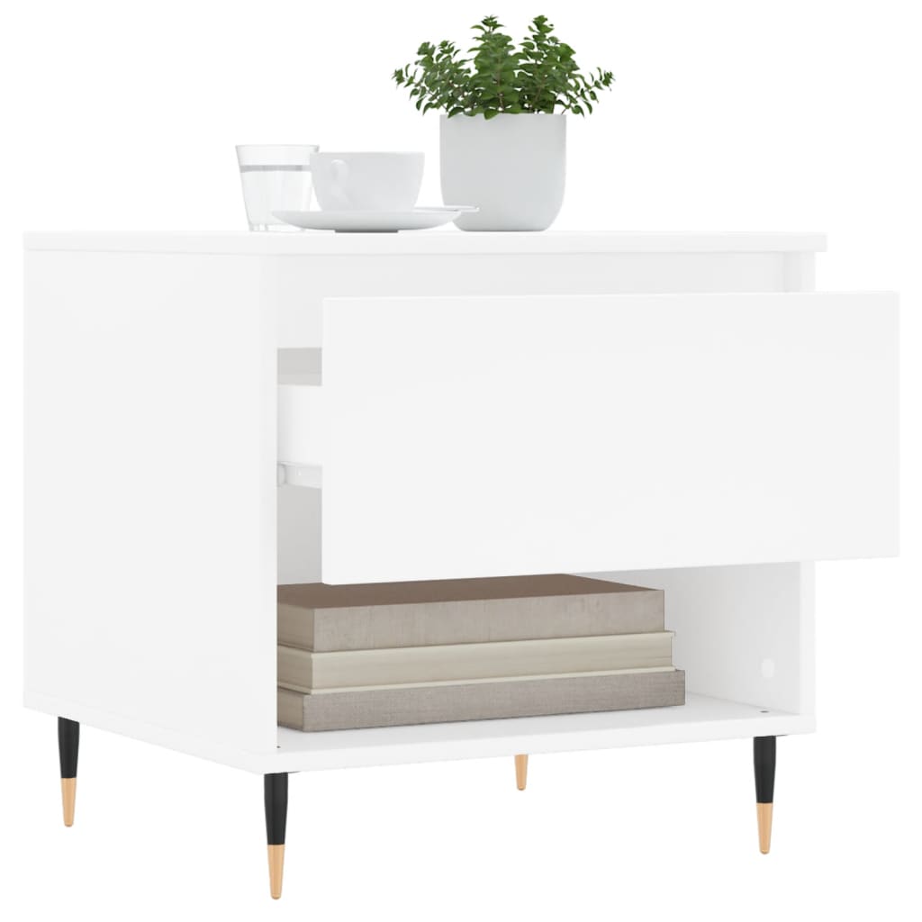 Table basse blanc 50x46x50 cm bois d’ingénierie - XIOS