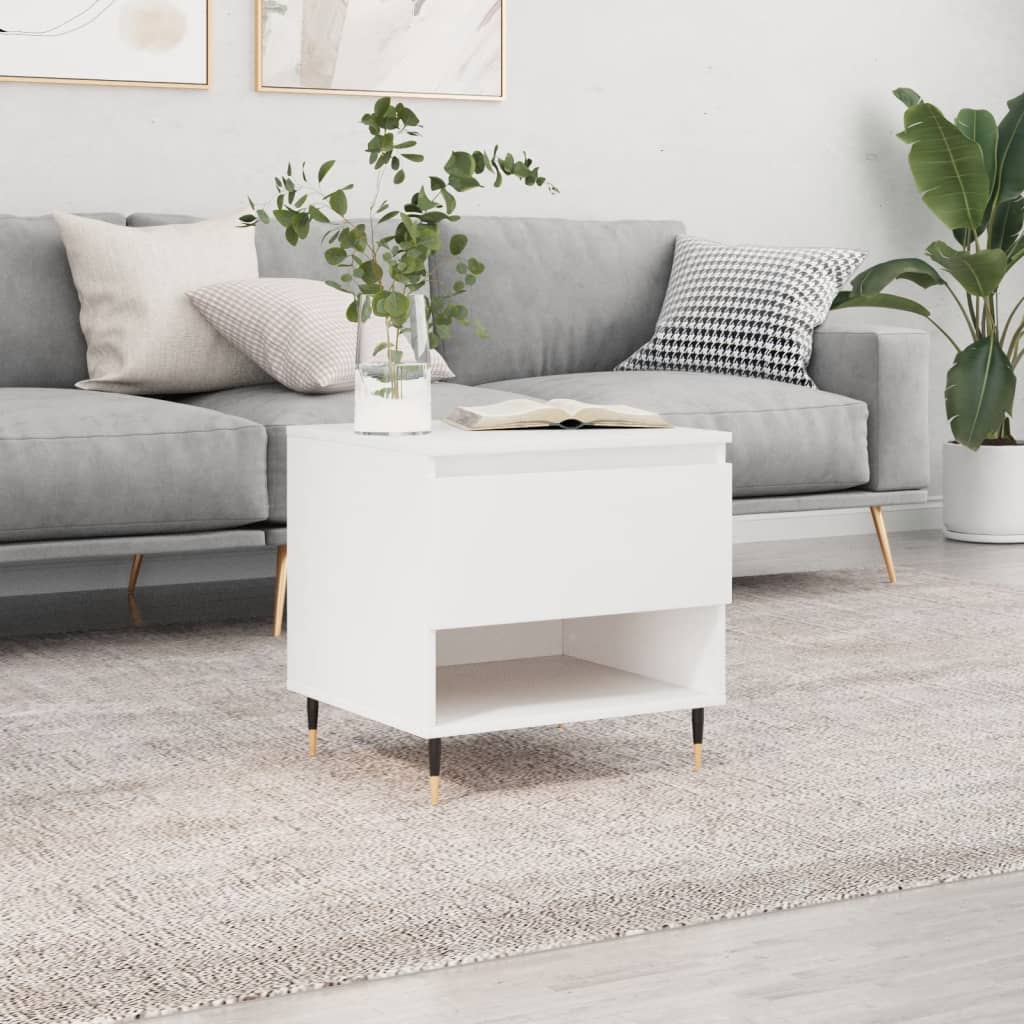 Table basse blanc 50x46x50 cm bois d’ingénierie - XIOS
