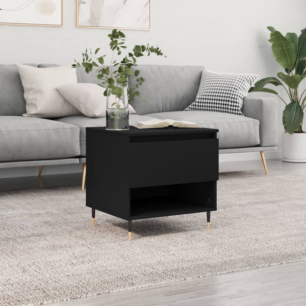 Table basse noir 50x46x50 cm bois d’ingénierie - XIOS