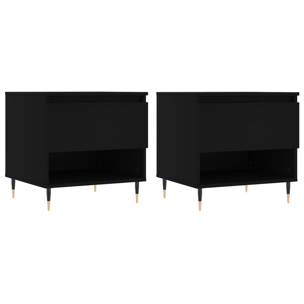 Tables basses 2 pcs noir 50x46x50 cm bois d'ingénierie - XIOS