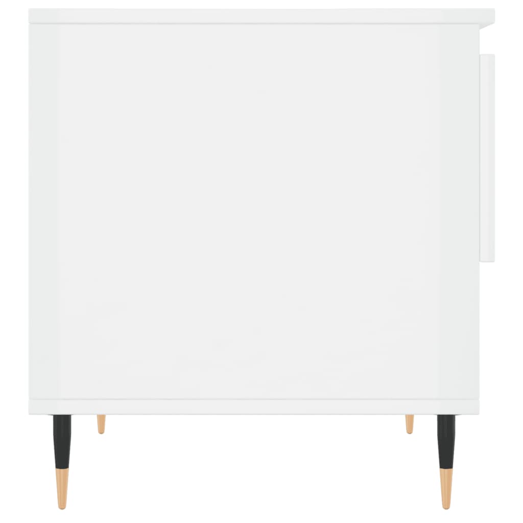 Table basse blanc brillant 50x46x50 cm bois d’ingénierie - XIOS
