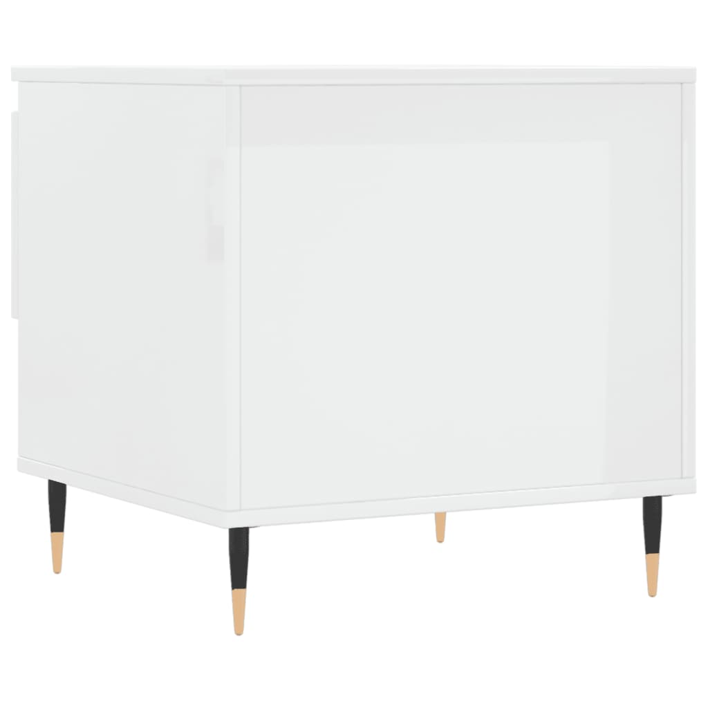 Table basse blanc brillant 50x46x50 cm bois d’ingénierie - XIOS