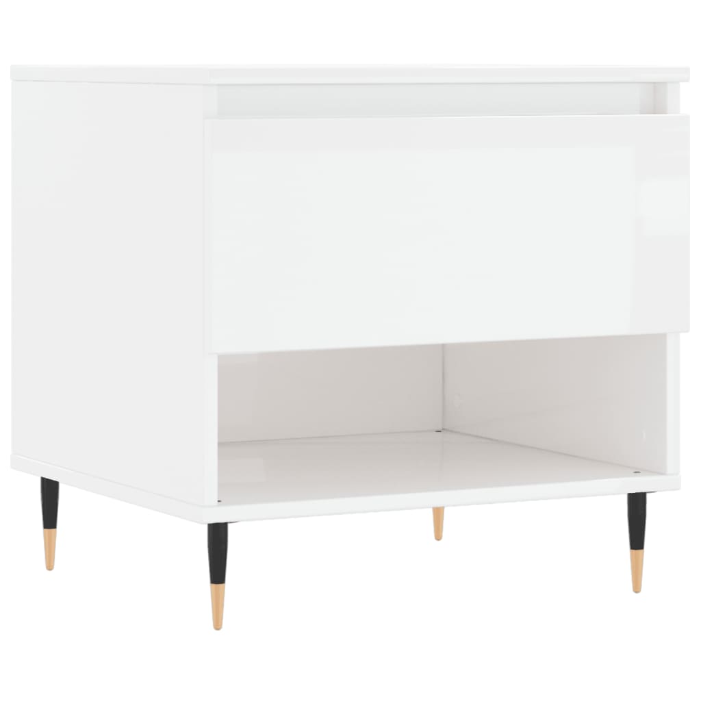 Tables basses 2 pcs blanc brillant 50x46x50cm bois d'ingénierie - XIOS