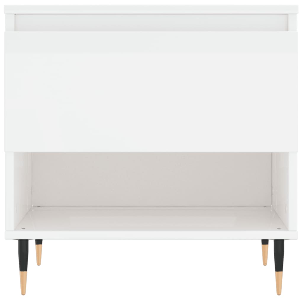 Tables basses 2 pcs blanc brillant 50x46x50cm bois d'ingénierie - XIOS