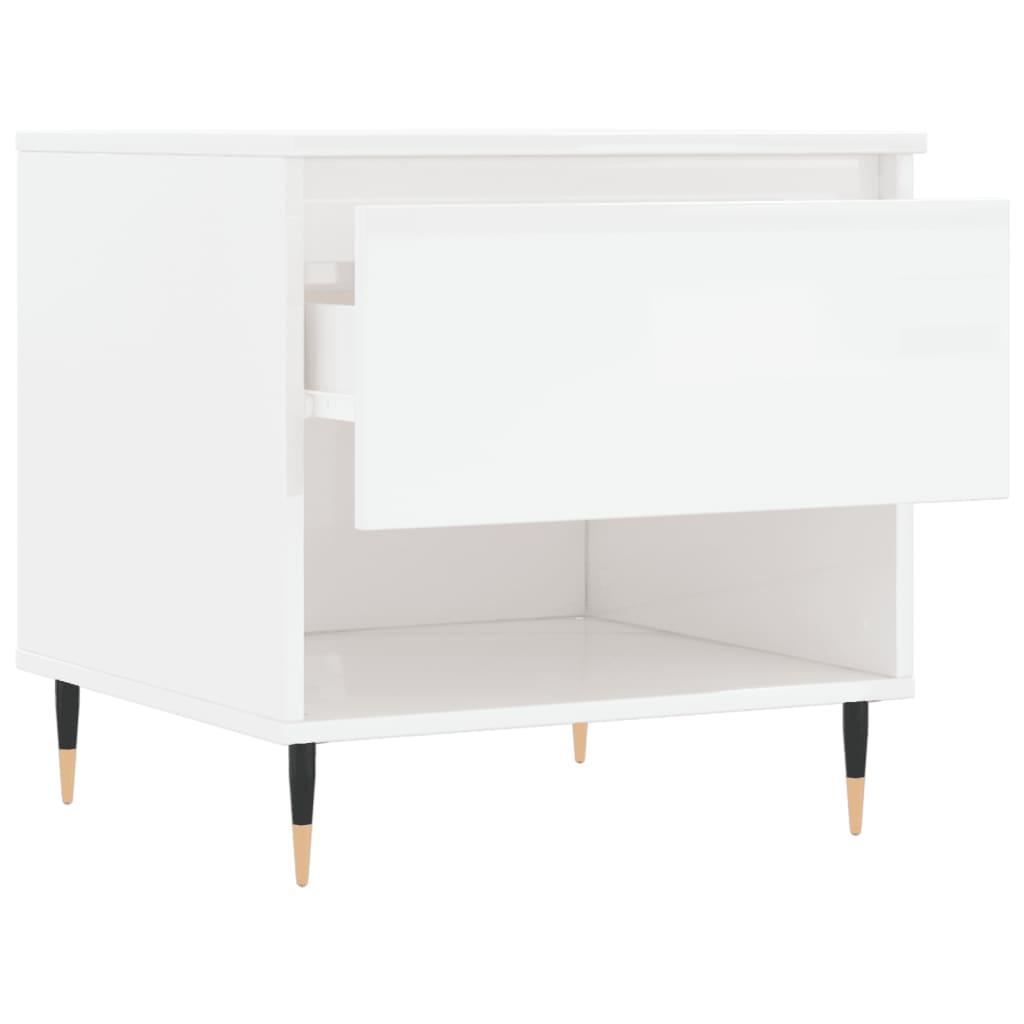 Tables basses 2 pcs blanc brillant 50x46x50cm bois d'ingénierie - XIOS