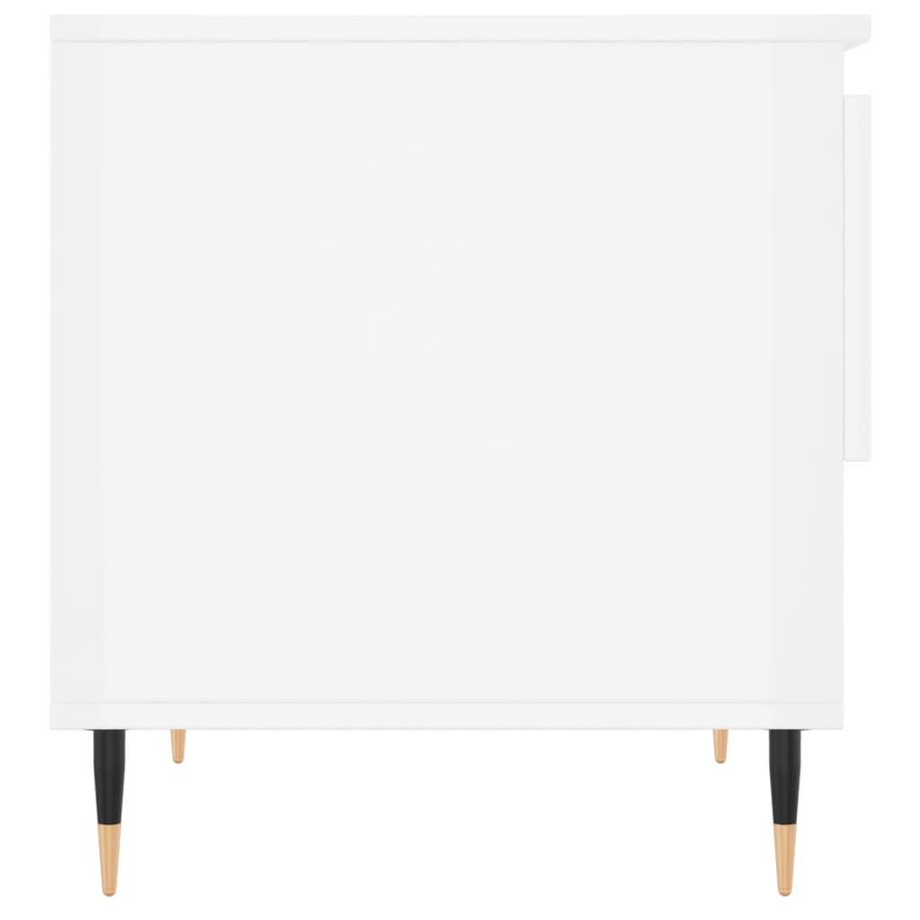Tables basses 2 pcs blanc brillant 50x46x50cm bois d'ingénierie - XIOS