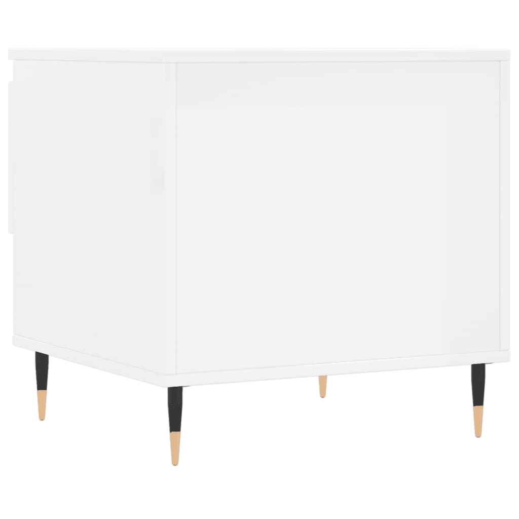 Tables basses 2 pcs blanc brillant 50x46x50cm bois d'ingénierie - XIOS