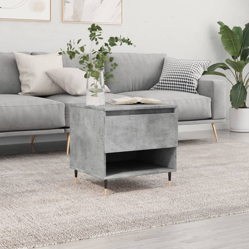 Table basse gris béton 50x46x50 cm bois d'ingénierie - XIOS