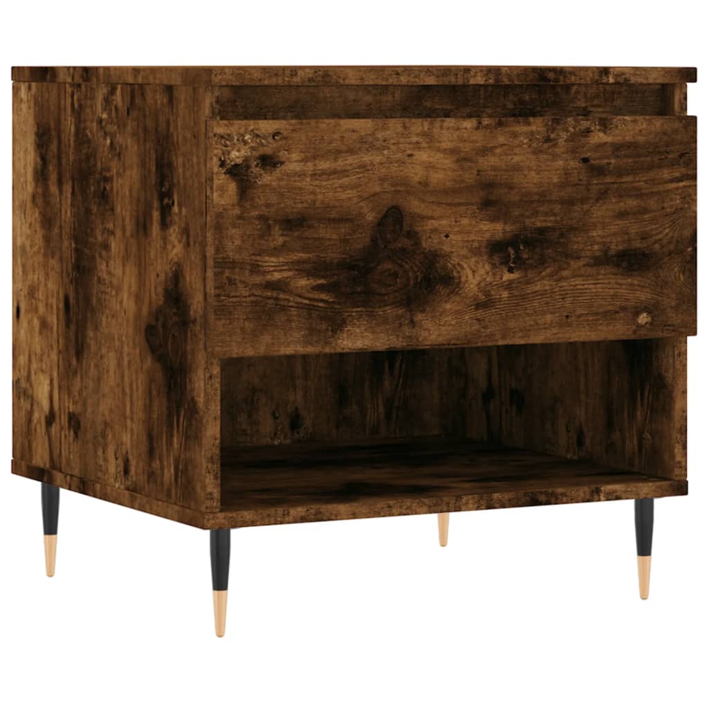 Table basse chêne fumé 50x46x50 cm bois d'ingénierie - XIOS