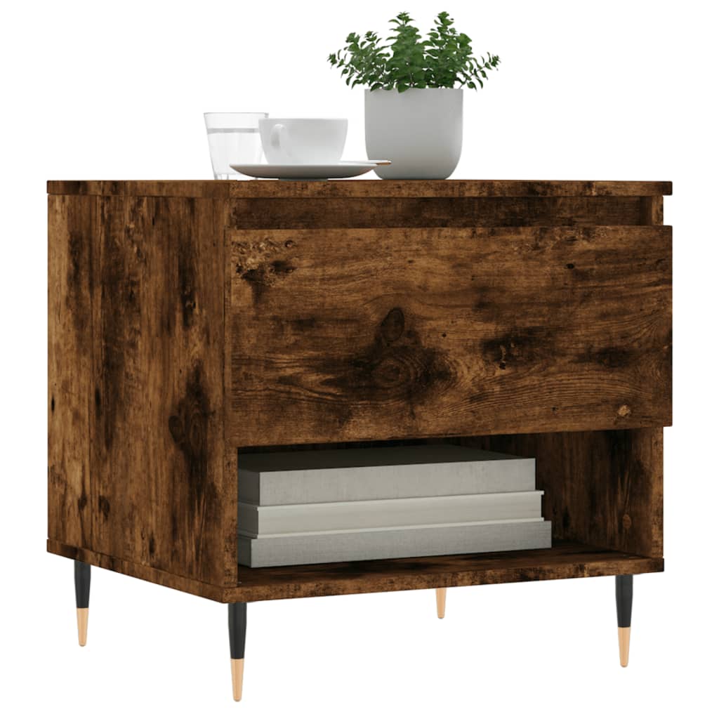 Table basse chêne fumé 50x46x50 cm bois d'ingénierie - XIOS