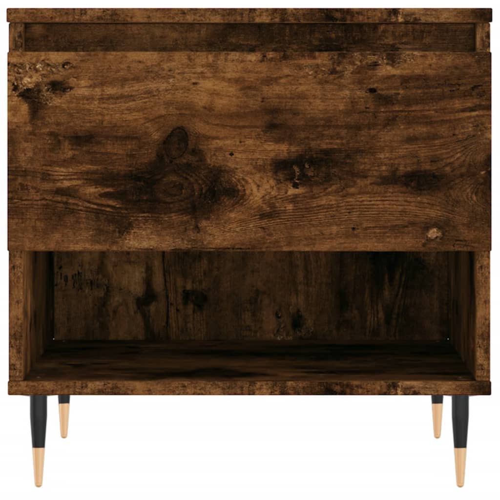 Table basse chêne fumé 50x46x50 cm bois d'ingénierie - XIOS
