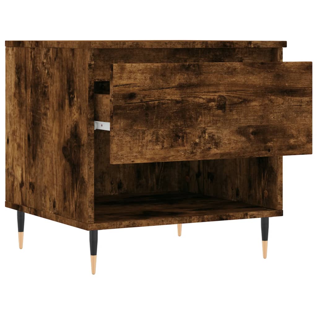 Table basse chêne fumé 50x46x50 cm bois d'ingénierie - XIOS