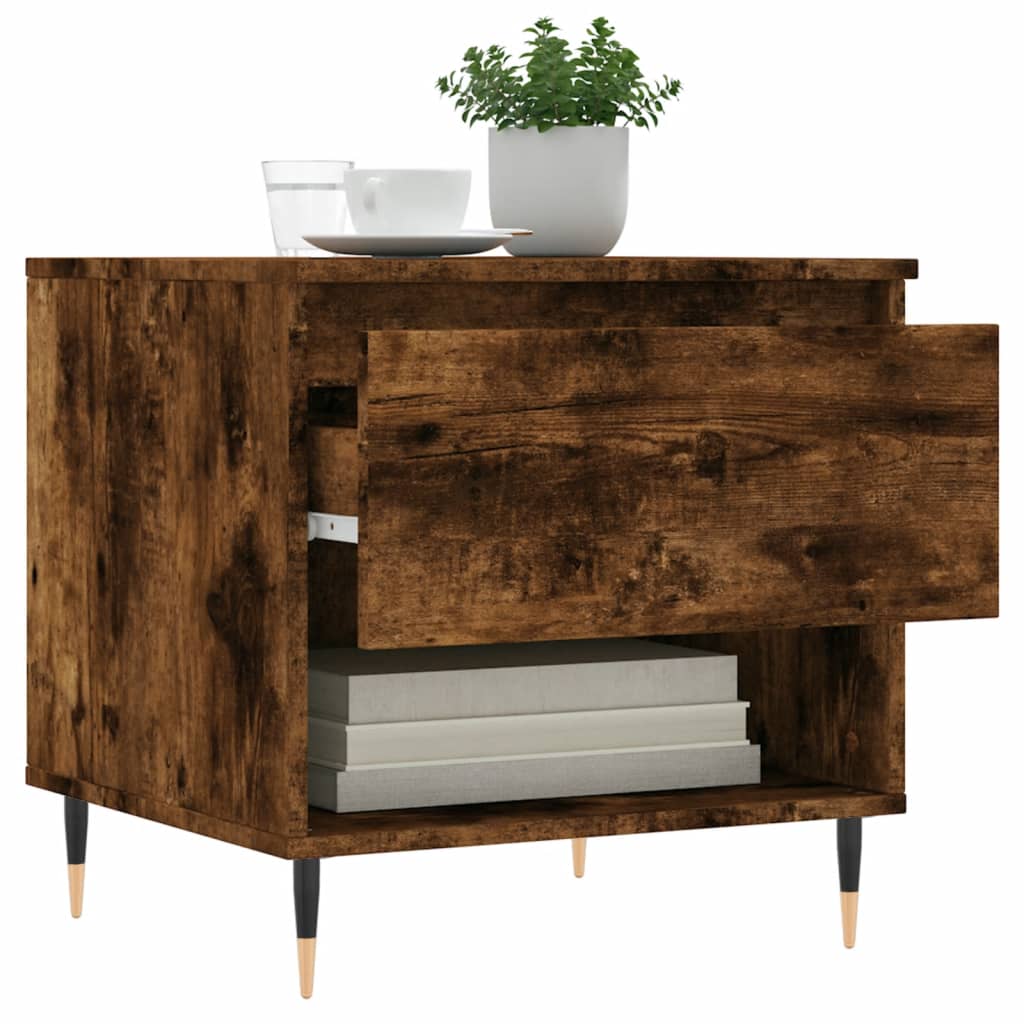 Tables basses 2 pcs chêne fumé 50x46x50 cm bois d'ingénierie - XIOS