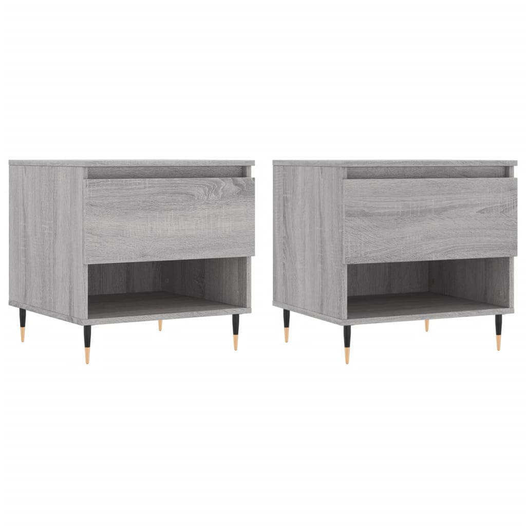 Tables basses 2 pcs sonoma gris 50x46x50 cm bois d'ingénierie - XIOS