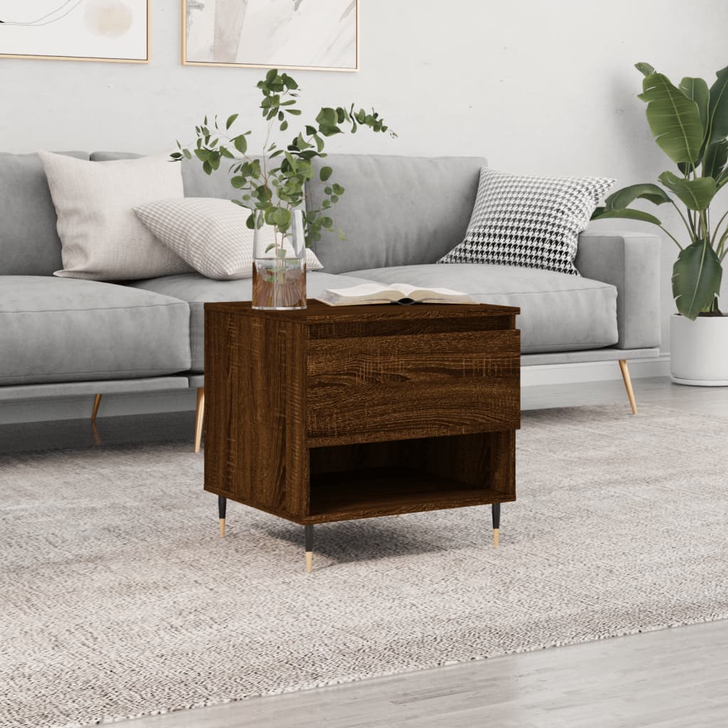 Table basse chêne marron 50x46x50 cm bois d'ingénierie - XIOS