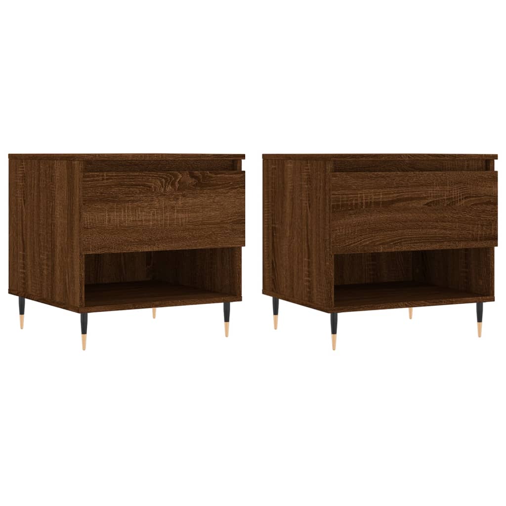 Tables basses 2 pcs chêne marron 50x46x50 cm bois d'ingénierie - XIOS