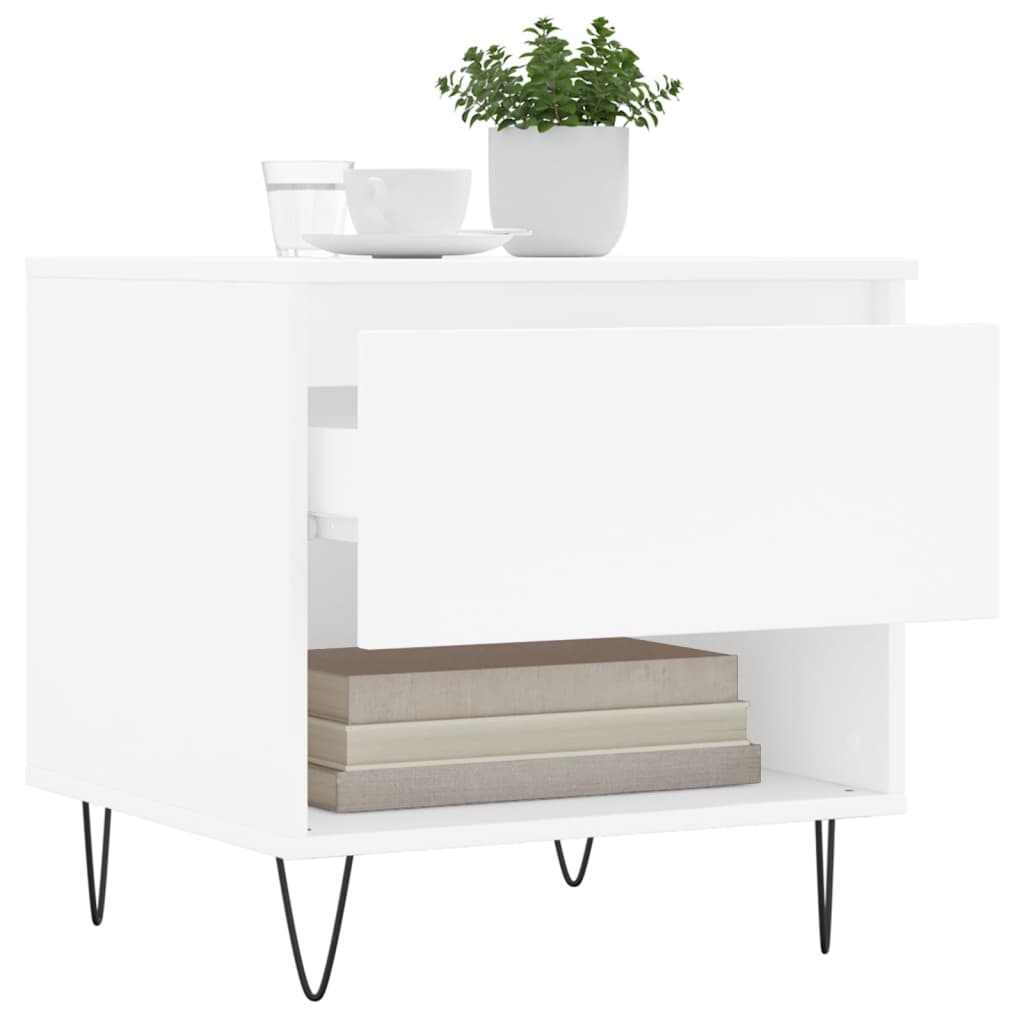 Table basse blanc 50x46x50 cm bois d’ingénierie - XIOS