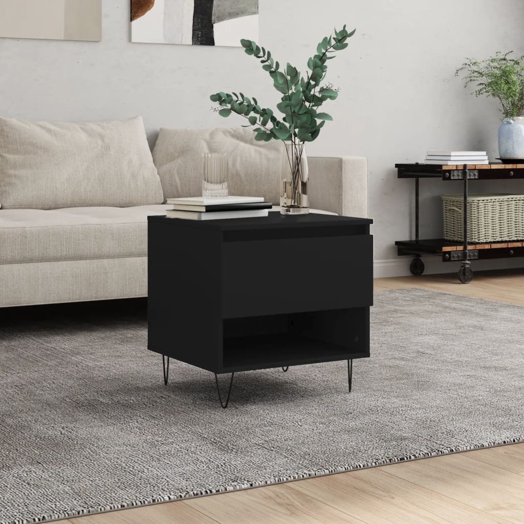 Table basse noir 50x46x50 cm bois d’ingénierie - XIOS
