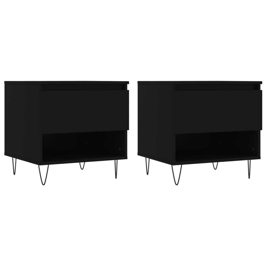 Tables basses 2 pcs noir 50x46x50 cm bois d'ingénierie - XIOS