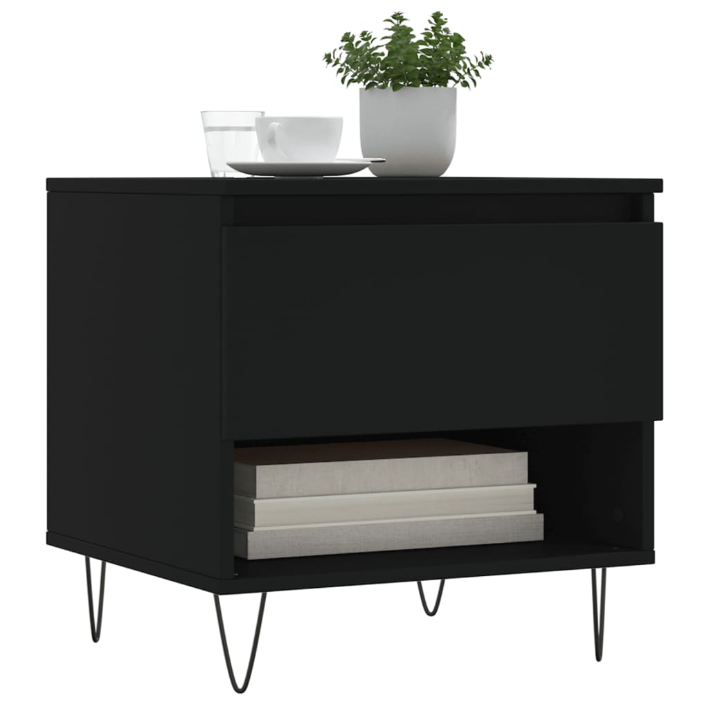 Tables basses 2 pcs noir 50x46x50 cm bois d'ingénierie - XIOS