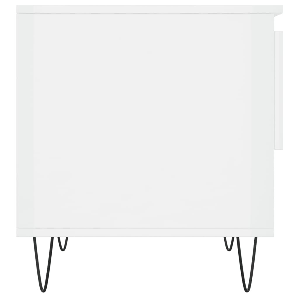 Table basse blanc brillant 50x46x50 cm bois d'ingénierie - XIOS
