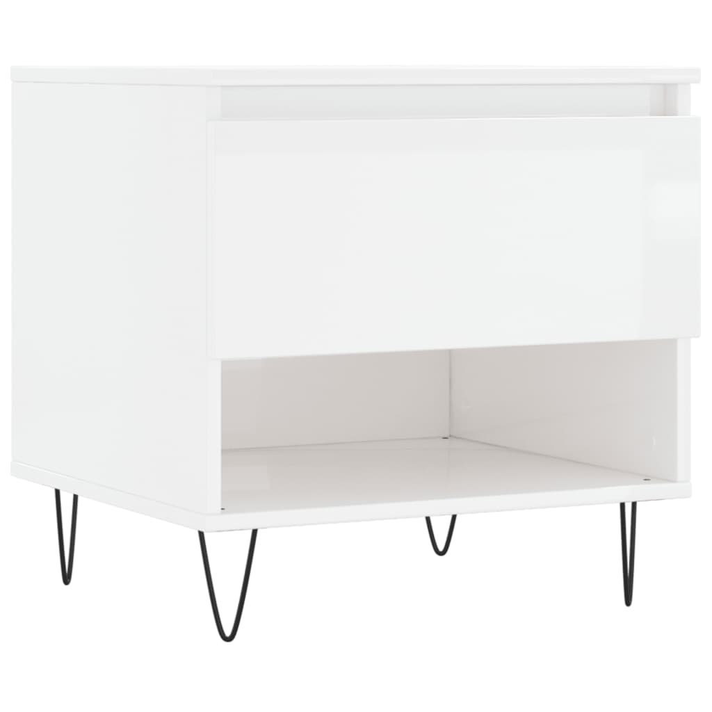 Tables basses 2 pcs blanc brillant 50x46x50cm bois d'ingénierie - XIOS