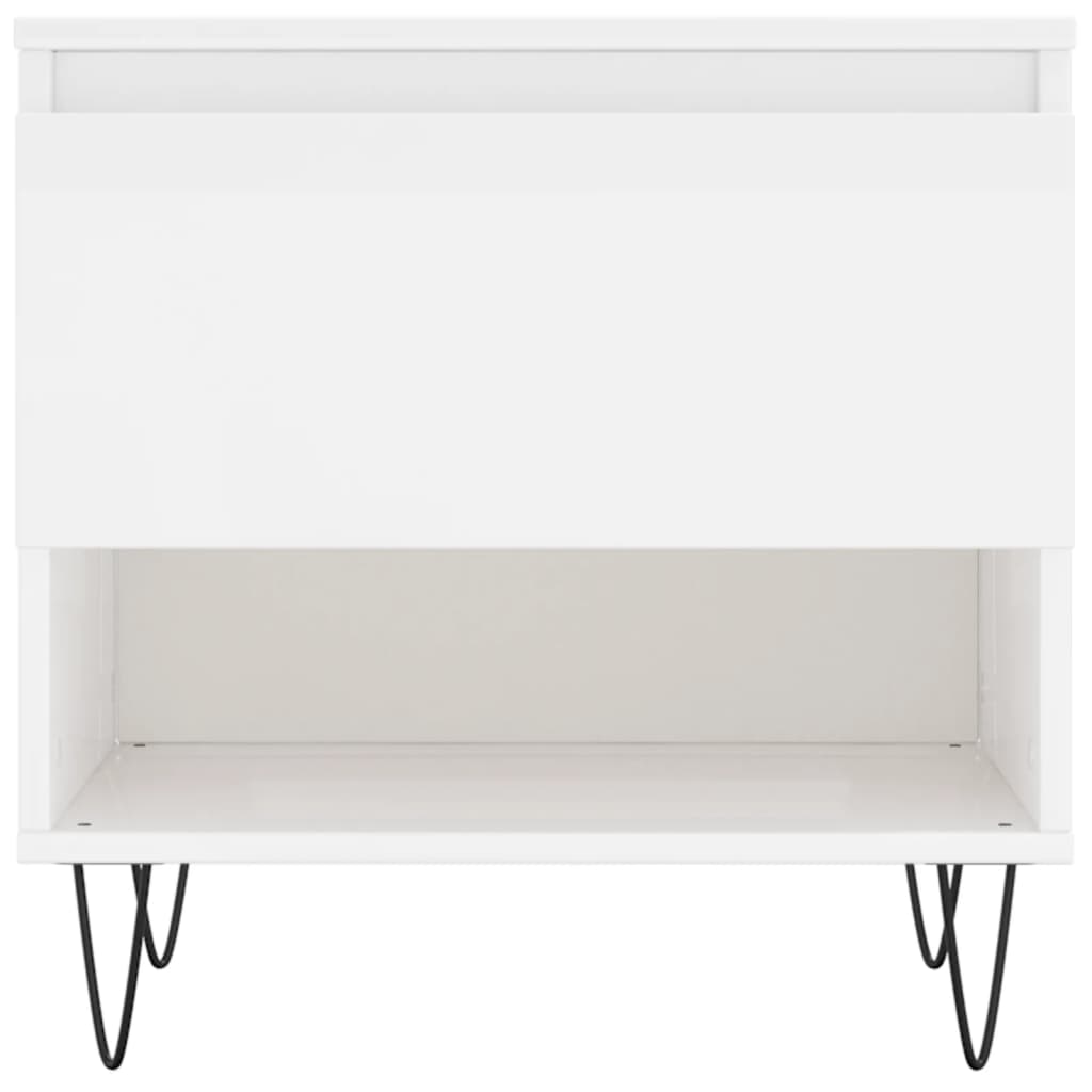 Tables basses 2 pcs blanc brillant 50x46x50cm bois d'ingénierie - XIOS