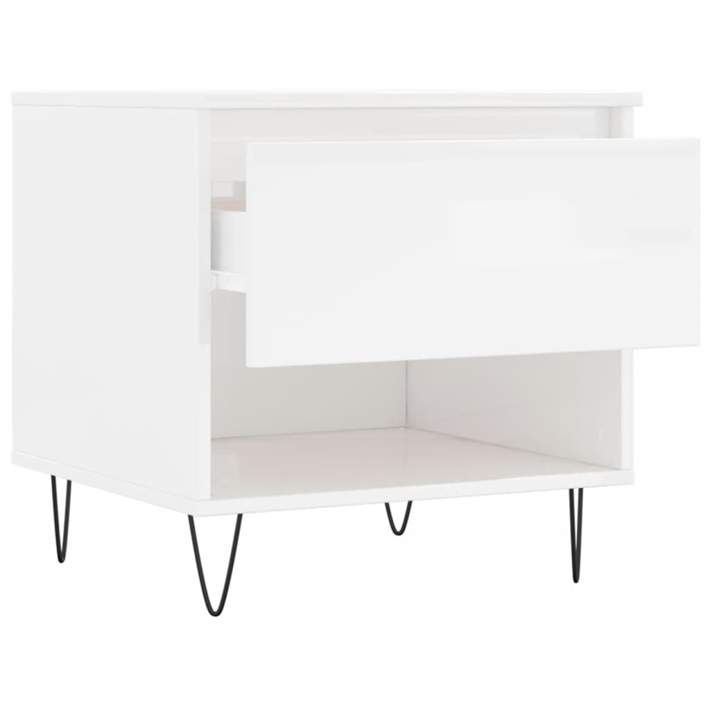 Tables basses 2 pcs blanc brillant 50x46x50cm bois d'ingénierie - XIOS